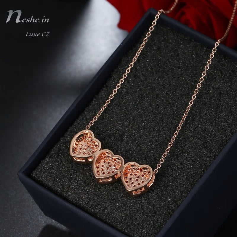 Rose Gold Mozonite Necklace – Sarafa Bazar India